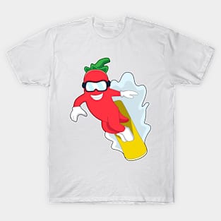 Pepper at Snowboarding with Snowboard T-Shirt